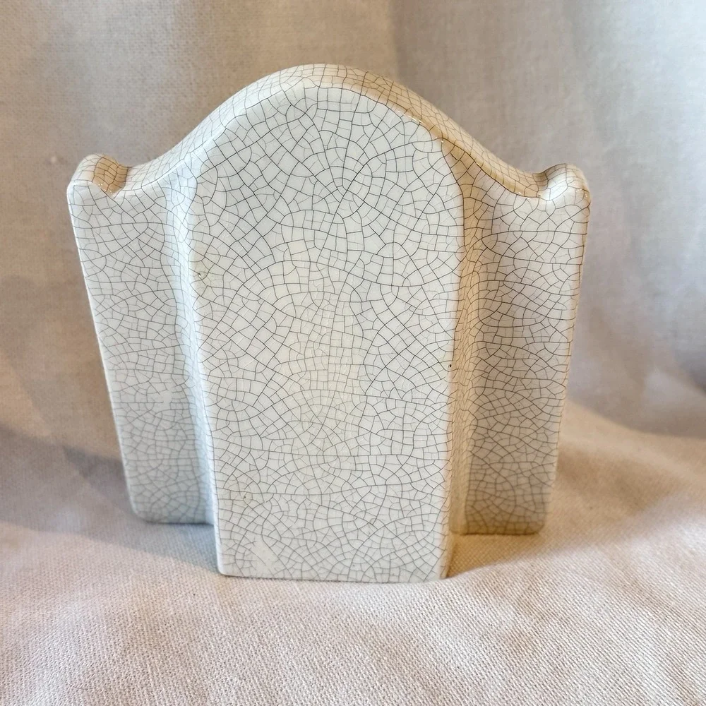 VTG Ceramic Heart Shaped Picture Frame Crackled Floral Wedding Cottage Decor